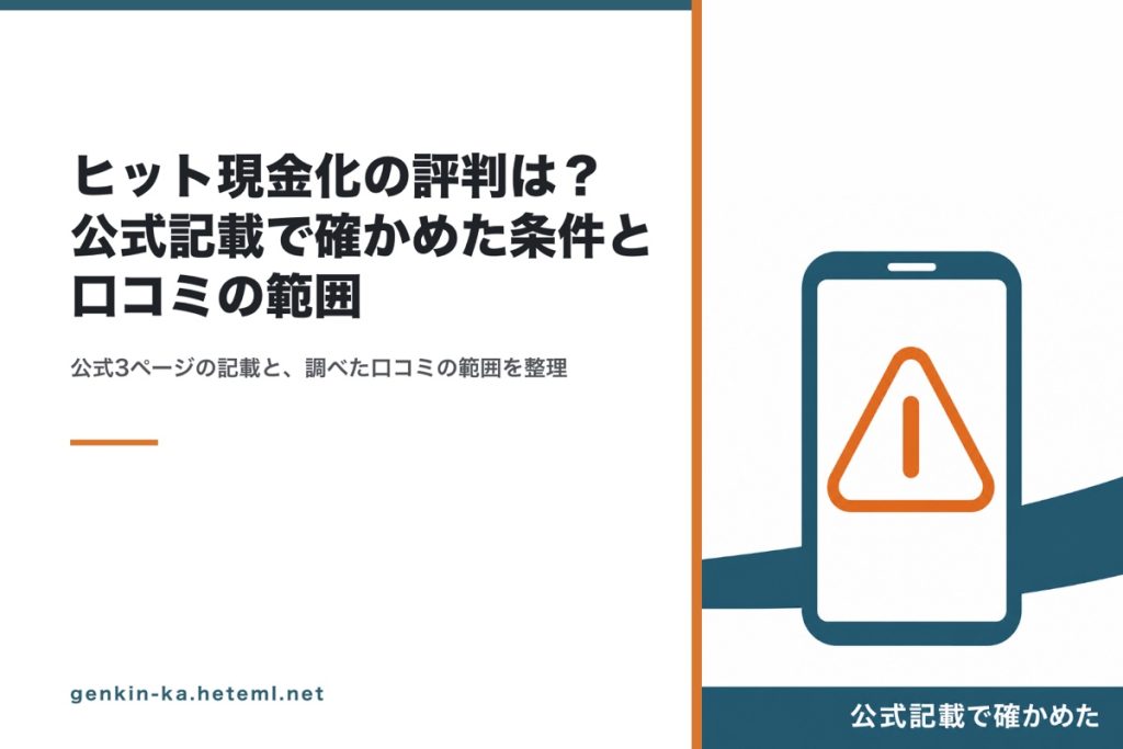 ヒット現金化の評判を公式記載で確認