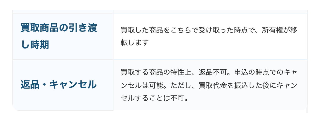 キャンセルできる時点を規約で確認する